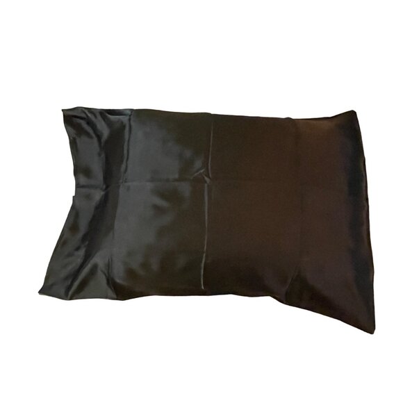 Vintage Luxury Linens Pillowcases Set of 2 Standard Size Used Black Luxury Satin - Picture 7 of 15
